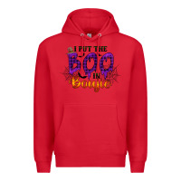 Red I put the Boo in Boujie Premium Hoodie - RacoonDesign
