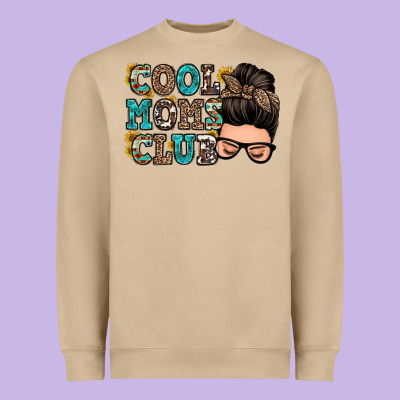 Cool Moms Club Messy Bun Heavyweight Sweatshirt Designed By Zillion Design Studio