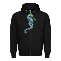 Blue Seahorse Zipper Hoodie | Teevron