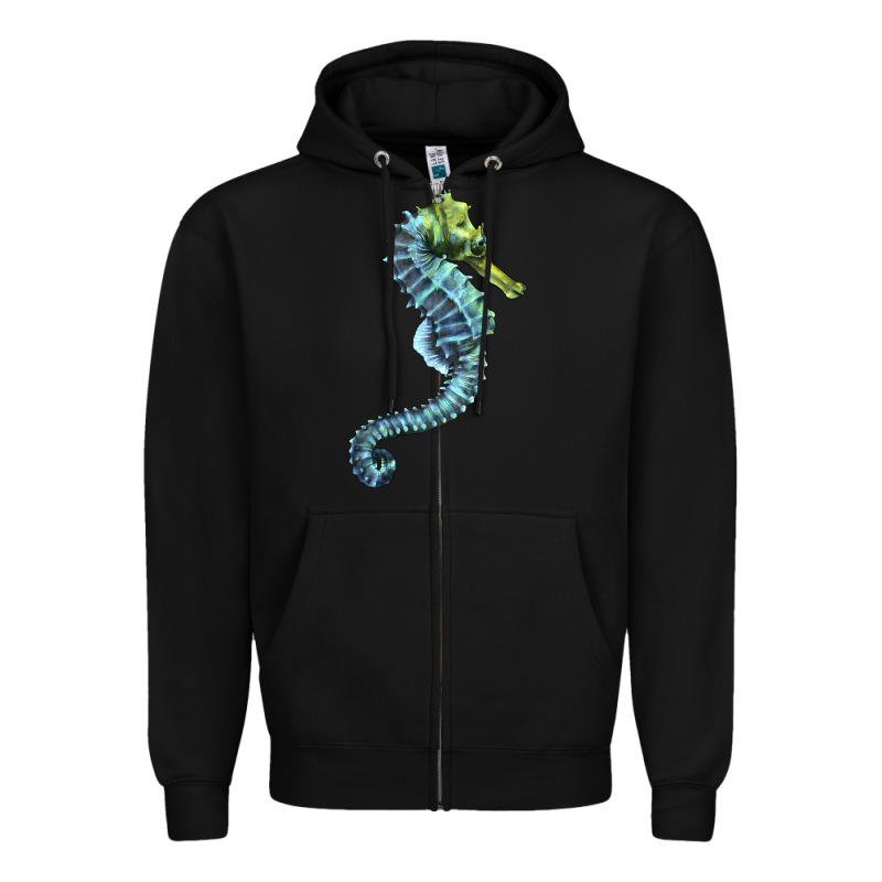 Blue Seahorse Zipper Hoodie by LillyAllenDesigns | Teevron