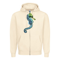 Sandshell Blue Seahorse Zipper Hoodie - LillyAllenDesigns