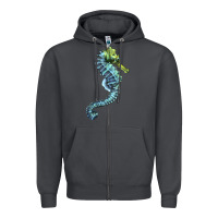 Smoke Blue Seahorse Zipper Hoodie - LillyAllenDesigns