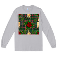 Moon Dust christmas candle and ornaments seamless pattern Long Sleeve Tee - BundleAndBundleShop