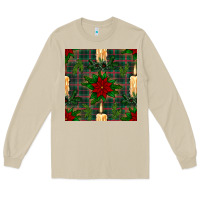 Mushroom christmas candle and ornaments seamless pattern Long Sleeve Tee - BundleAndBundleShop