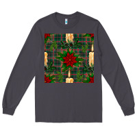 Smoke christmas candle and ornaments seamless pattern Long Sleeve Tee - BundleAndBundleShop