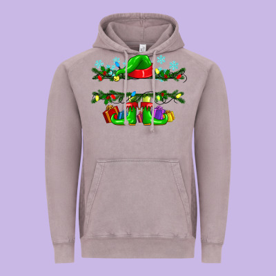 Custom Name Christmas Elf Vintage Hoodie Designed By Texasbilliewilder