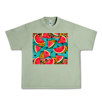 Oil Green watermelon and sunflowers Urban Heavy Tee - HRA Design Shop
