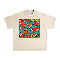 Sandshell watermelon and sunflowers Urban Heavy Tee - HRA Design Shop