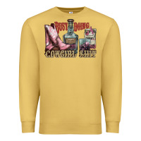 Antique Gold busy doing cowgirl shit liquor boots cigarette Premium Sweatshirt - NancyCooperArtShop