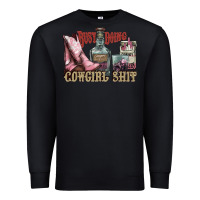 Black busy doing cowgirl shit liquor boots cigarette Premium Sweatshirt - NancyCooperArtShop