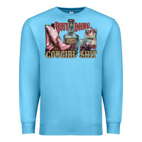 Ocean Blue busy doing cowgirl shit liquor boots cigarette Premium Sweatshirt - NancyCooperArtShop
