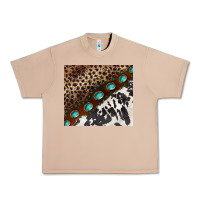 Burro leopard and cowhide gemstone leather Urban Heavy Tee - BarkalooDesign