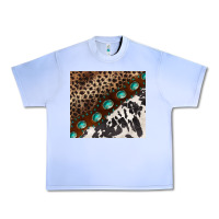 Grape Ice leopard and cowhide gemstone leather Urban Heavy Tee - BarkalooDesign