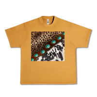 Peanut Butter leopard and cowhide gemstone leather Urban Heavy Tee - BarkalooDesign