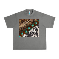 Tornado leopard and cowhide gemstone leather Urban Heavy Tee - BarkalooDesign