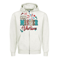 Oatmeal Heather little mister america Zipper Hoodie - NancyCooperArtShop