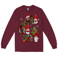 Burgundy ho ho ho gnome Long Sleeve Tee - JahusDesignShop
