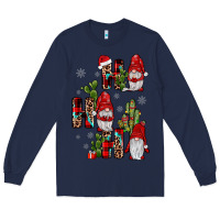 Navy ho ho ho gnome Long Sleeve Tee - JahusDesignShop