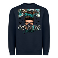 Navy cowhide junkie messy bun Heavyweight Sweatshirt - Zillion Design Studio