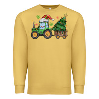 Antique Gold christmas tractor Premium Sweatshirt - MaliasSmallBusiness