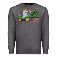 Charcoal Heather christmas tractor Premium Sweatshirt - MaliasSmallBusiness