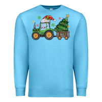 Ocean Blue christmas tractor Premium Sweatshirt - MaliasSmallBusiness