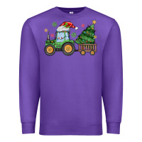 Purple christmas tractor Premium Sweatshirt - MaliasSmallBusiness