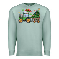 Seafoam christmas tractor Premium Sweatshirt - MaliasSmallBusiness