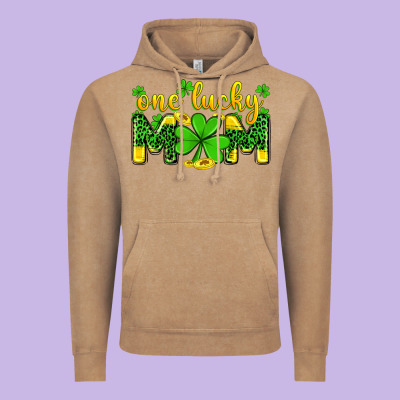 One Lucky Mom Vintage Hoodie Designed By Zillion Design Studio