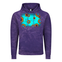 Cloud Purple turquoise gemstone sunflower background Vintage Hoodie - JahusDesignShop