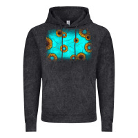 Vintage Black turquoise gemstone sunflower background Vintage Hoodie - JahusDesignShop