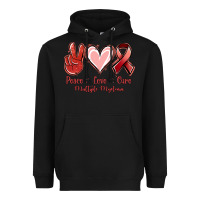 Black Peace love cure Multiple Myeloma Heavyweight Hoodie - NancyCooperArtShop