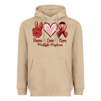 Mushroom Peace love cure Multiple Myeloma Heavyweight Hoodie - NancyCooperArtShop