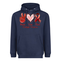 Navy Peace love cure Multiple Myeloma Heavyweight Hoodie - NancyCooperArtShop