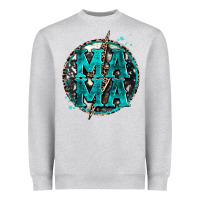 Heather Grey cowhide mama lighting bolt Heavyweight Sweatshirt - Zillion Design Studio