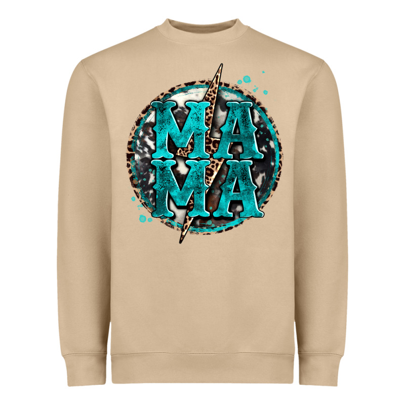 Cowhide Mama Lighting Bolt Heavyweight Sweatshirt by Zillion Design Studio | Teevron