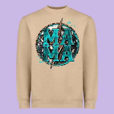 Cowhide Mama Lighting Bolt Heavyweight Sweatshirt Designed By Zillion Design Studio