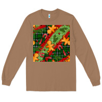 Toasted Coconut christmas gingerbread man and candy cane seamless pattern Long Sleeve Tee - BundleAndBundleShop