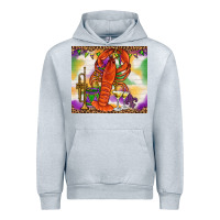 Heather Grey Mardi Gras crawfish Urban Hoodie - NancyCooperArtShop