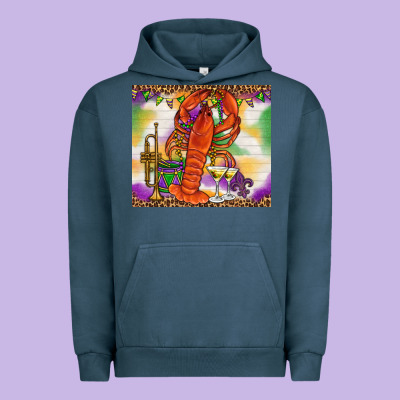 Mardi Gras Crawfish Urban Hoodie Designed By Nancycooperartshop
