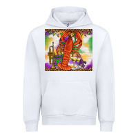 White Mardi Gras crawfish Urban Hoodie - NancyCooperArtShop