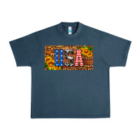 Midnight Navy usa sunflowers license plate Urban Heavy Tee - HRA Design Shop