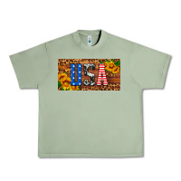 Oil Green usa sunflowers license plate Urban Heavy Tee - HRA Design Shop