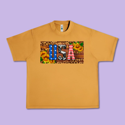 Usa Sunflowers License Plate Urban Heavy Tee Designed By Hra Design Shop