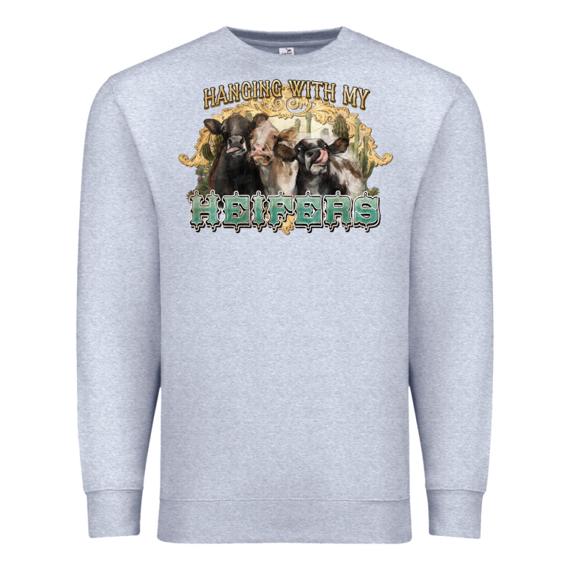 Hanging With My Heifers Premium Sweatshirt by NancyCooperArtShop | Teevron