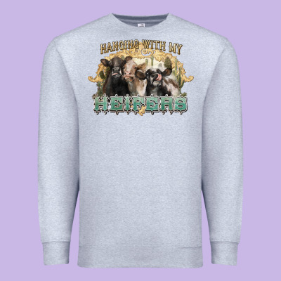 Hanging With My Heifers Premium Sweatshirt Designed By Nancycooperartshop