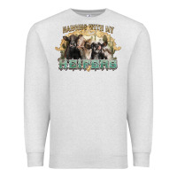 Oatmeal Heather hanging with my heifers Premium Sweatshirt - NancyCooperArtShop