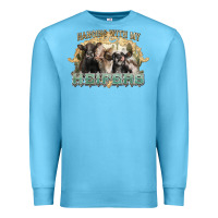 Ocean Blue hanging with my heifers Premium Sweatshirt - NancyCooperArtShop