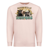 Pale Pink hanging with my heifers Premium Sweatshirt - NancyCooperArtShop