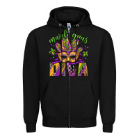 Black mardi gras diva Zipper Hoodie - Jasminsmagicworld
